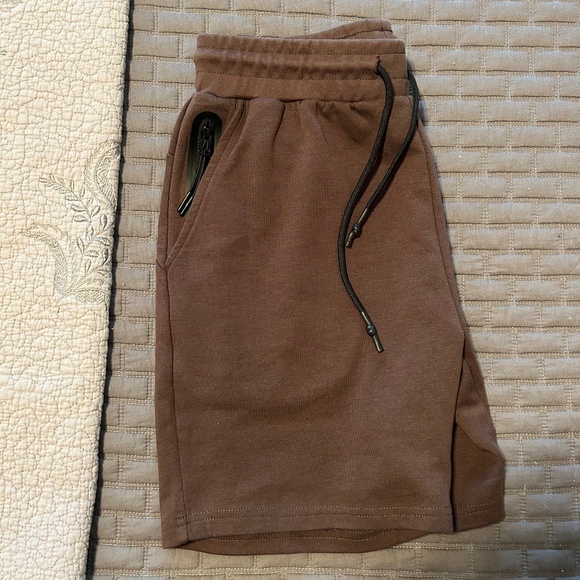 Maison Article-Particle Tech Fleece Shorts (Brown)-Medium - Picture 3 of 4